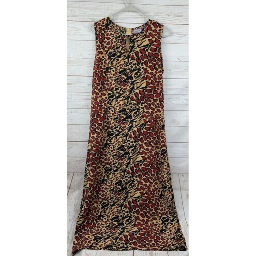 Premier International‎ Maxi Dress Womens Large animal print Sleeveless 90s